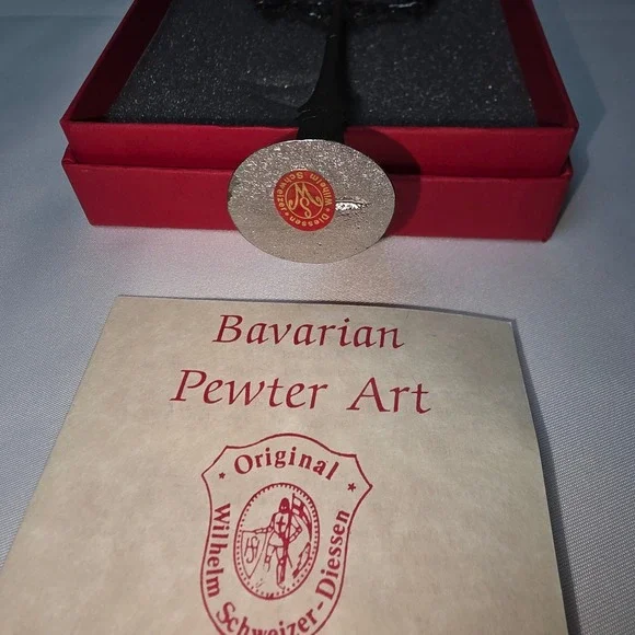 Wilhelm Schweizer Bavarian Pewter Art Two Lamp Gaslight Miniature Boxed - Picture 4 of 6